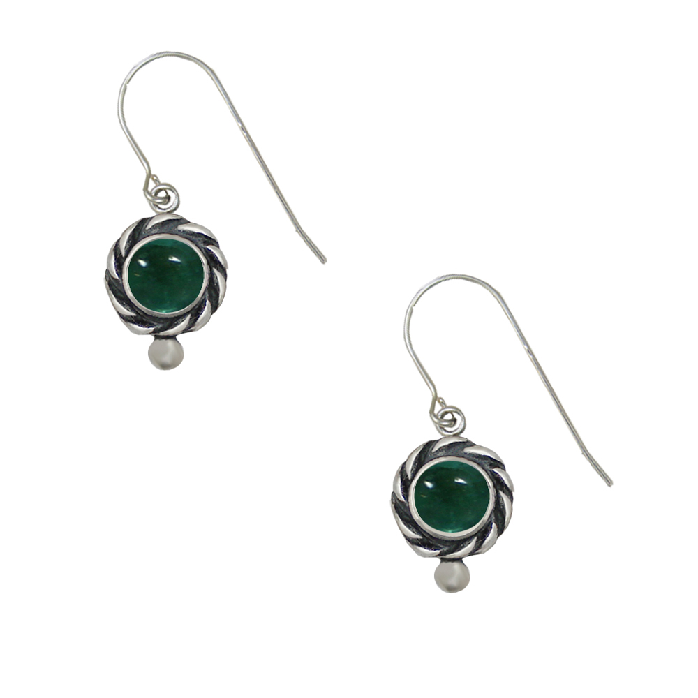 Sterling Silver Petite Fluorite Gemstone Drop Dangle Earrings